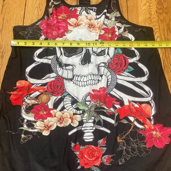 LoveU. Dear Women’s Grunge Skull Racer Back Tank Sz XL Whimsygoth  Style - Picture 5 of 10